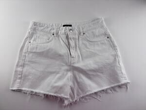 ME+EM Shorts Women's 28 White Denim Cutoff Raw Hem